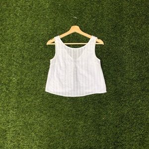 Brandy Melville White Floral Tank Top